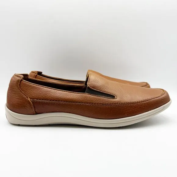 SAS Mens Weekender Loafer US Size 12.5 EU 45 Brown Leather Slip On Round Toe NIB