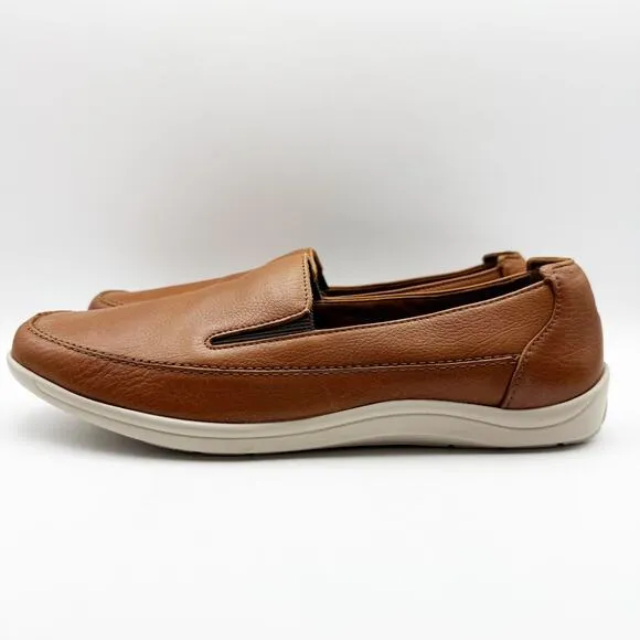 SAS Mens Weekender Loafer US Size 12.5 EU 45 Brown Leather Slip On Round Toe NIB