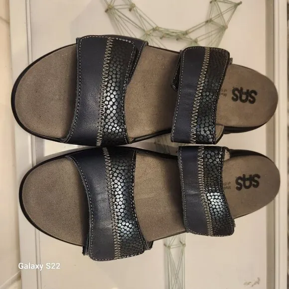 SAS Navy Blue &quot;Nudu&quot; Slides. NIB. Size 8 Narrow.
