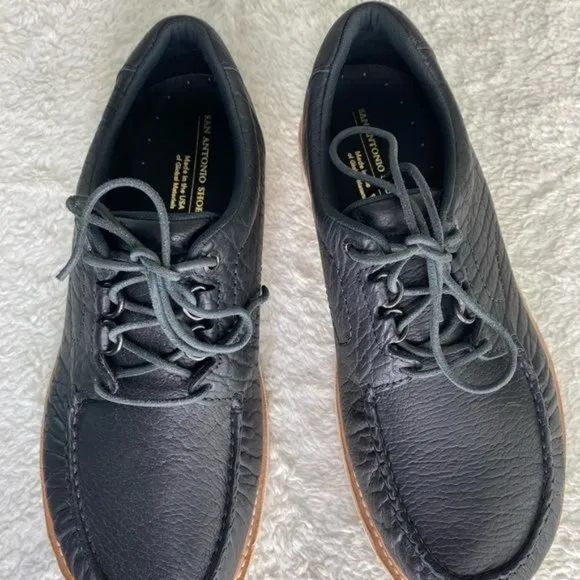 SAS San Antonio Shoemaker walkaround Lace shoe leather Made USA Black size 9.5W