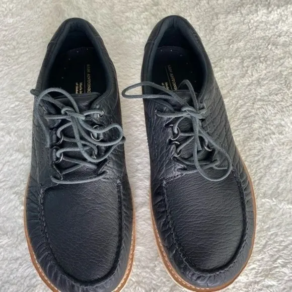 SAS San Antonio Shoemaker walkaround Lace shoe leather Made USA Black size 9.5W