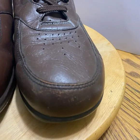 SAS Time Out Brown Leather Tripad Comfort Diabetic Walking Oxfords Men's Sz 10