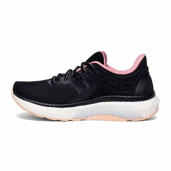 SAUCONY WOMEN'S HURRICANE 23 SNEAKER, BLACK/ROSE, 10.5