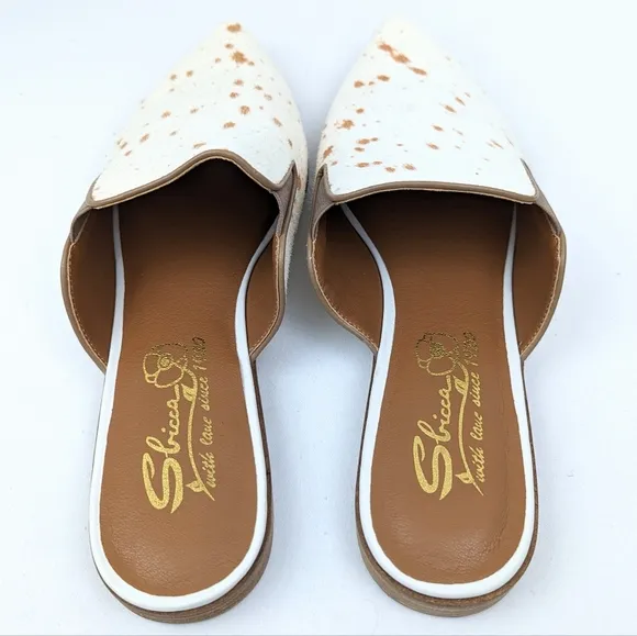 Sbicca Frankie Calf Hair Leather Mules Slides Western Cowgirl Ranch size 11 NWOT