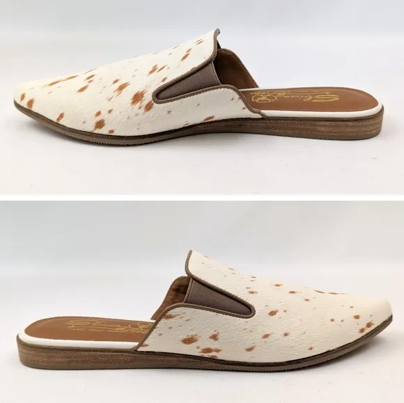 Sbicca Frankie Calf Hair Leather Mules Slides Western Cowgirl Ranch size 11 NWOT