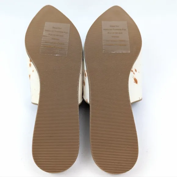 Sbicca Frankie Calf Hair Leather Mules Slides Western Cowgirl Ranch size 11 NWOT