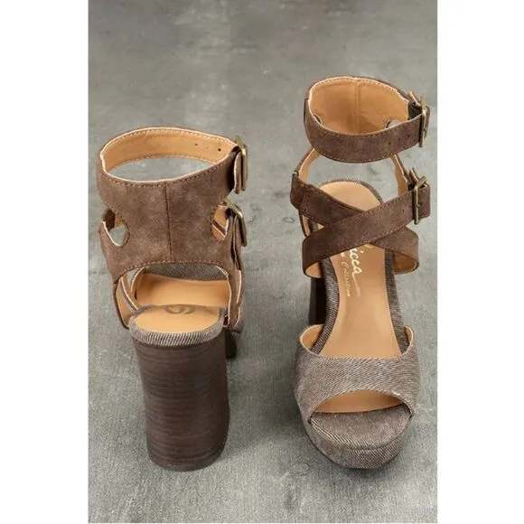 Sbicca Gear Brown Platform Heels