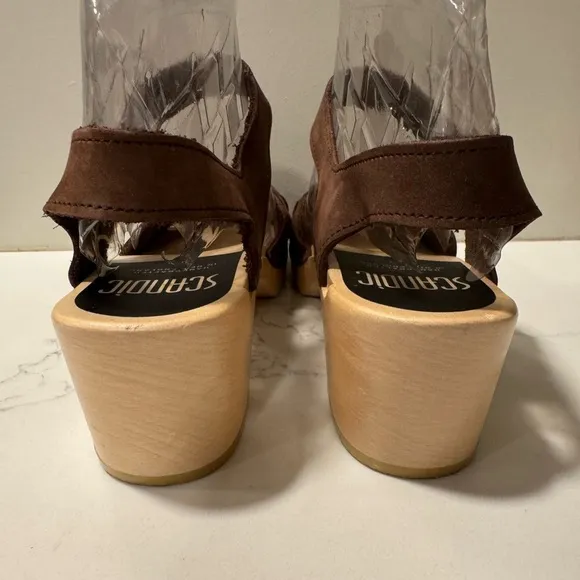 Scandic Footwear - Portsmouth Peep Toe Sandals - Brown Leather