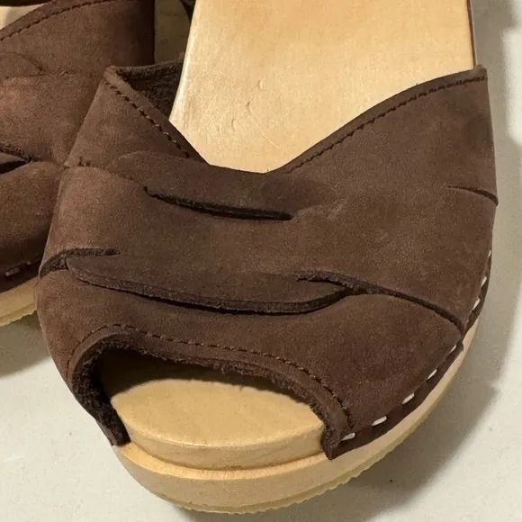 Scandic Footwear - Portsmouth Peep Toe Sandals - Brown Leather