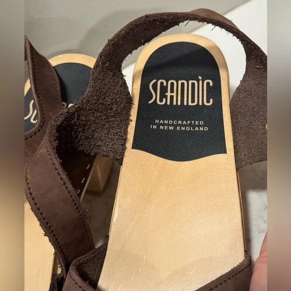 Scandic Footwear - Portsmouth Peep Toe Sandals - Brown Leather