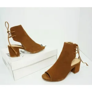 Schutz Binalia Wood Brown Heels Sandals