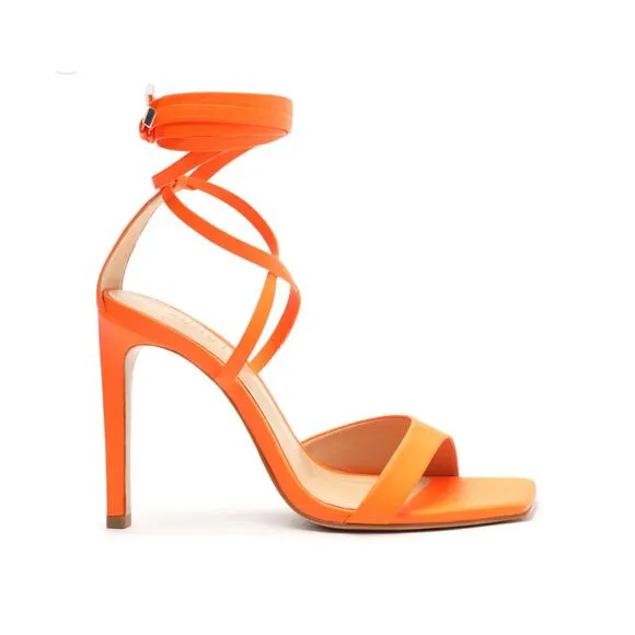 Schutz Bryce  Strappy Orange Open Toe Heels Size 7 NIB