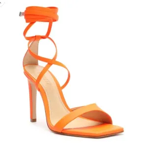 Schutz Bryce  Strappy Orange Open Toe Heels Size 7 NIB