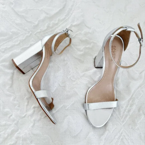 Schutz Cadey Lee Metallic Heels Size 10 New