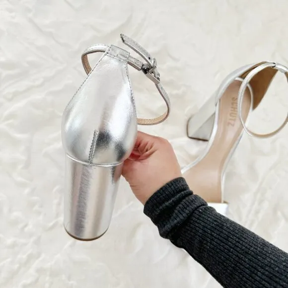 Schutz Cadey Lee Metallic Heels Size 10 New