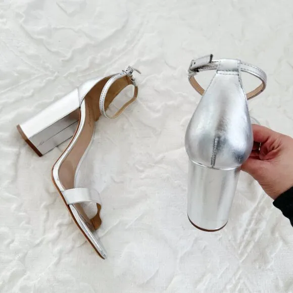 Schutz Cadey Lee Metallic Heels Size 10 New