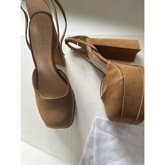 Schutz Luan Pump Platform Heels Bear Brown