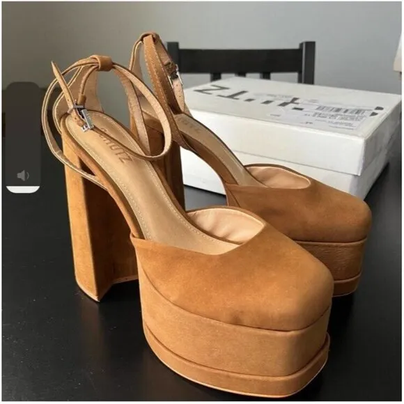 Schutz Luan Pump Platform Heels Bear Brown