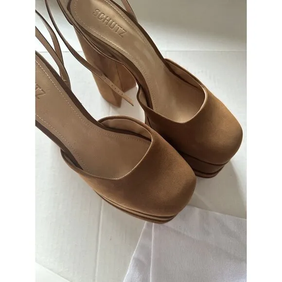Schutz Luan Pump Platform Heels Bear Brown