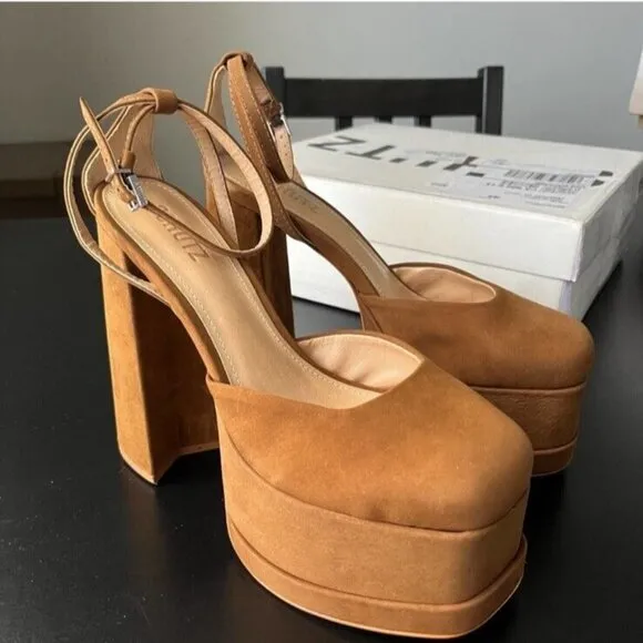 Schutz Luan Pump Platform Heels Bear Brown