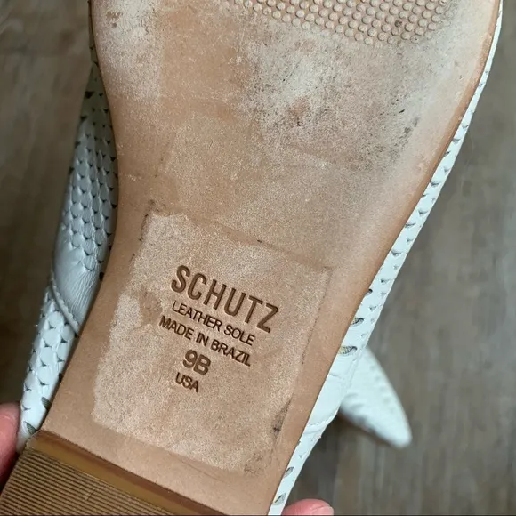 SCHUTZ White Leather Perforated Lace Up Lace Oxfords 9