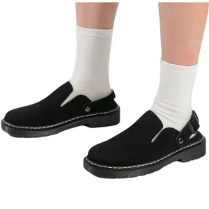 SCQTL Women's Clogs/Mules Black‎ Slip On Closed Toe Adjustable Slingback Size 41