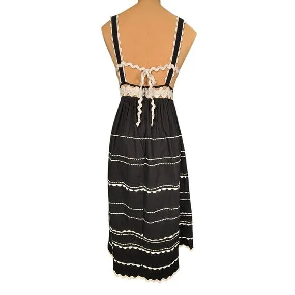 Sea New York Ryleigh Embroidered Slip Midi Dress Size 4
