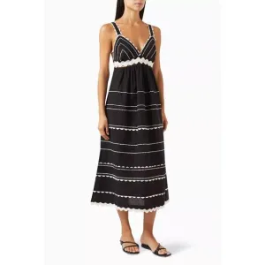 Sea New York Ryleigh Embroidered Slip Midi Dress Size 4
