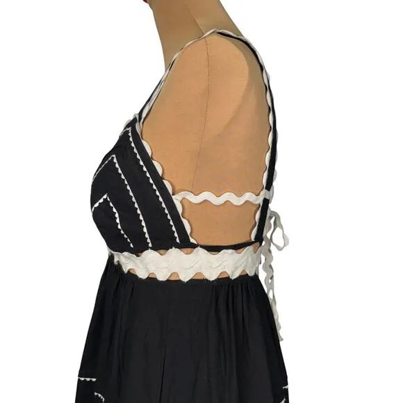 Sea New York Ryleigh Embroidered Slip Midi Dress Size 4