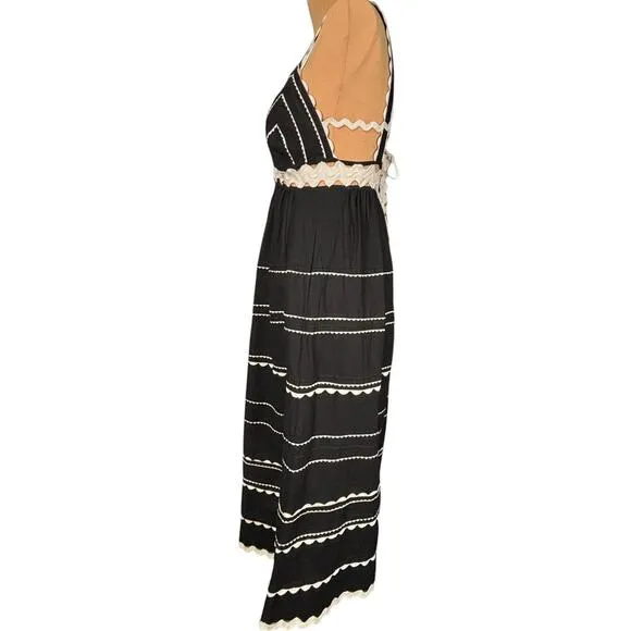 Sea New York Ryleigh Embroidered Slip Midi Dress Size 4