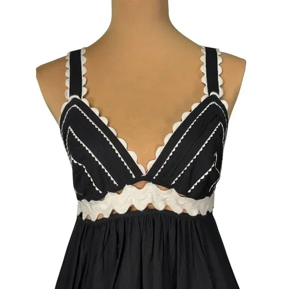 Sea New York Ryleigh Embroidered Slip Midi Dress Size 4