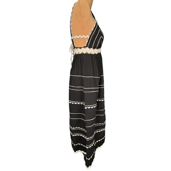 Sea New York Ryleigh Embroidered Slip Midi Dress Size 4