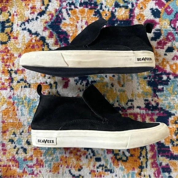 SeaVees Huntington Midi Sneaker Slip On Bootie Black Suede Size 8