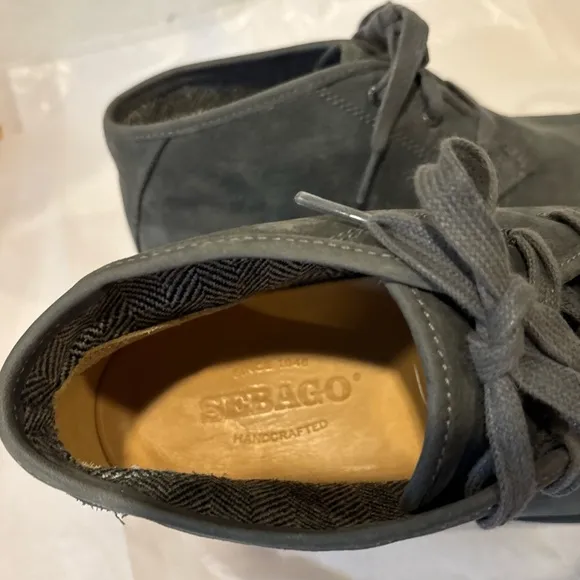 Sebago men’s Grey Nubuck leather oxfords lace up