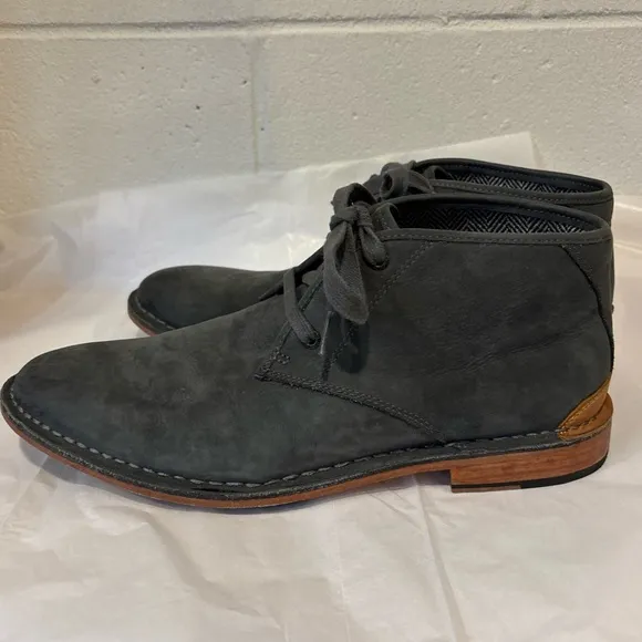 Sebago men’s Grey Nubuck leather oxfords lace up