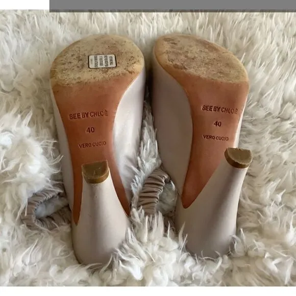 See by Chloe Lavender Peep Toe Heels 40
