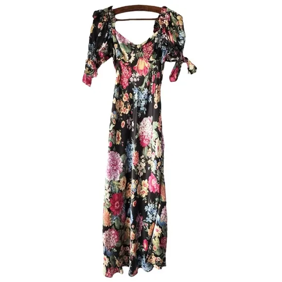 Selkie The Puck Poet Slip Dress Floral Midi | EXTRA SMALL