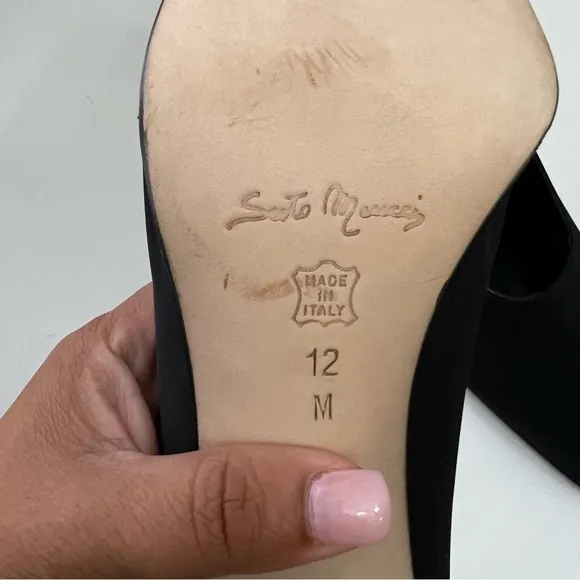 Sesto Meucci Black Square Toe Heel size 12