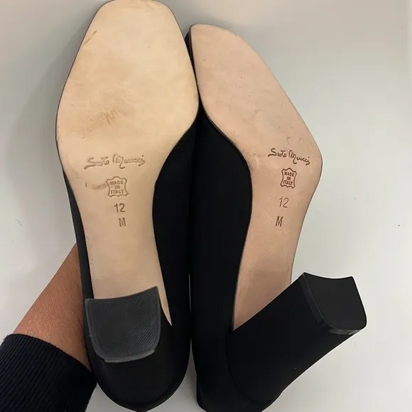 Sesto Meucci Black Square Toe Heel size 12