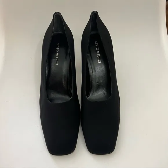 Sesto Meucci Black Square Toe Heel size 12