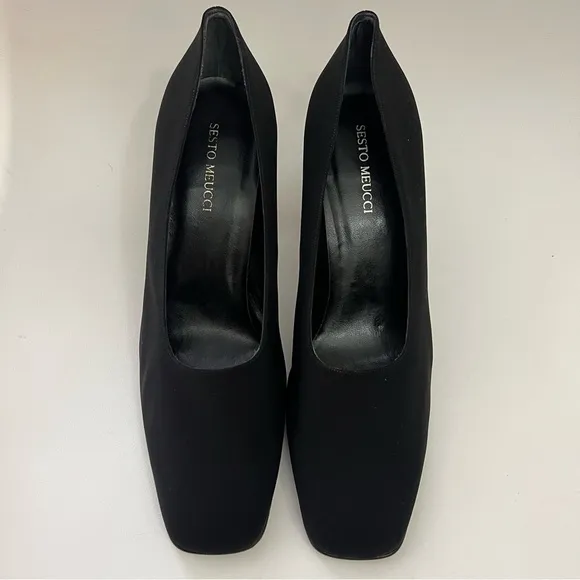 Sesto Meucci Black Square Toe Heel size 12