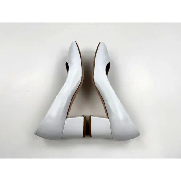 Sesto Meucci Italy‎ Block Heels Women 10M $295 Round Toe Wedding White Pumps