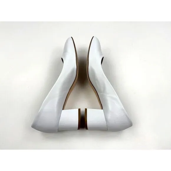 Sesto Meucci Italy‎ Block Heels Women 10M $295 Round Toe Wedding White Pumps