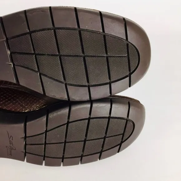 Sesto Meucci Womens Narrow Caren Sneaker Brown Suede Snake Print size 9N