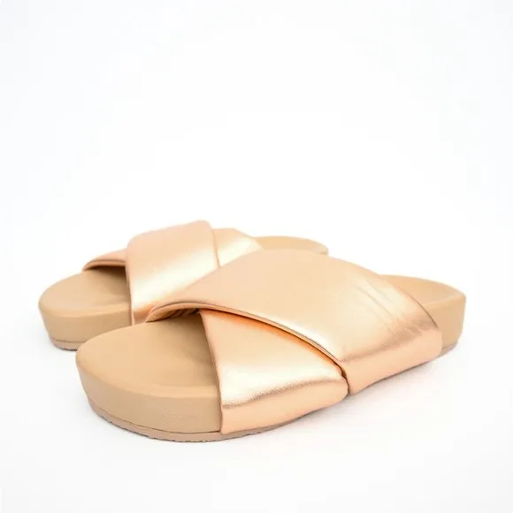 Seychelles “Heartfelt” Rose Gold Slides New Without Box