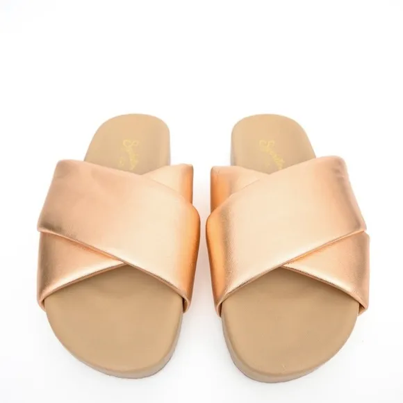 Seychelles “Heartfelt” Rose Gold Slides New Without Box