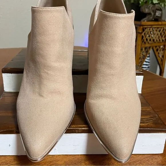 She Is Cheval Le Tigre Dynamite Ankle Bootie Rhinestone Bling Block Heels 8.5
