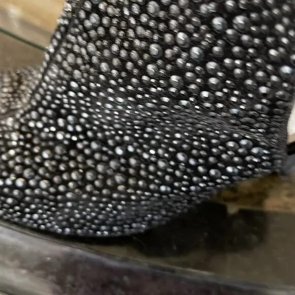 Shoes heels Jeffery Campbell heel strap open toe black size 8 pebbled, black