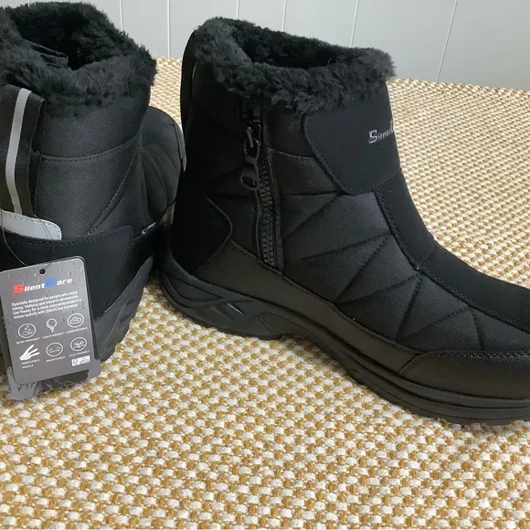 SILENTCARE Men's Snow Boots, Waterproof , Anti-Slip Lightweight Ankle . Sz 11.5