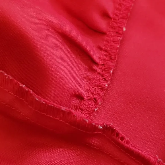Silky Satin Red Lingerie Slip Empire Waist Sweetheart Dress Chemise Nightgown